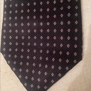 Stefano Ricci Black Silk Tie with Pink and White Dots